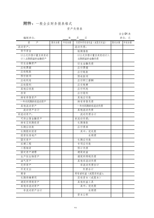 财务报表格式-2018版