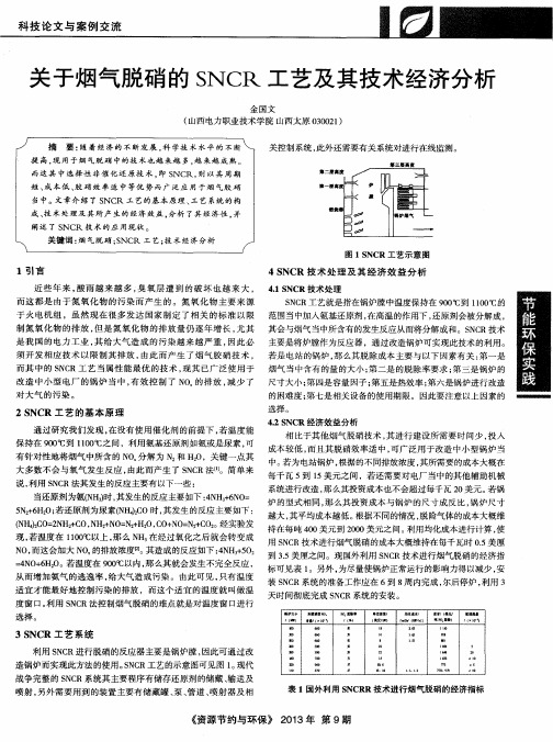 关于烟气脱硝的SNCR工艺及其技术经济分析