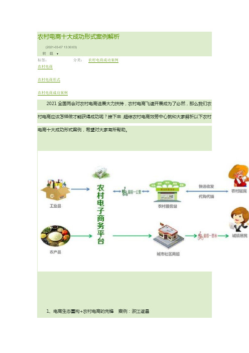 农村电商十大成功模式案例解析