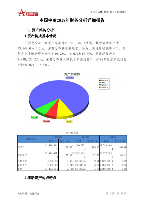 中国中冶2018年财务分析详细报告-智泽华