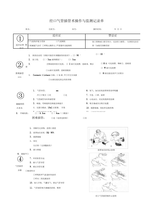 中大医院ICU医疗文件12-气管插管操作和监测记录