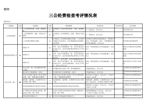 三公经费检查情况表