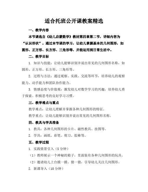 适合托班公开课教案精选