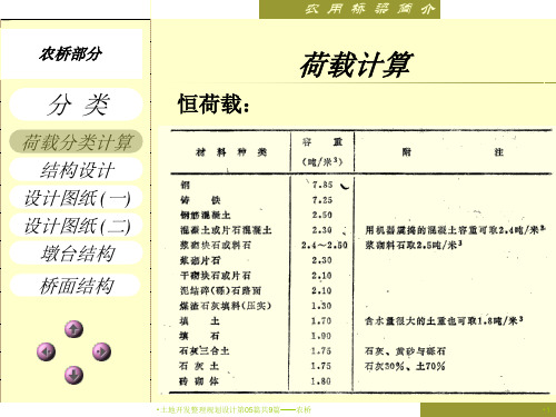 土地开发整理规划设计第05篇共9篇农桥课件