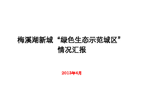 梅溪湖新城“绿色生态示范城区”开发汇报