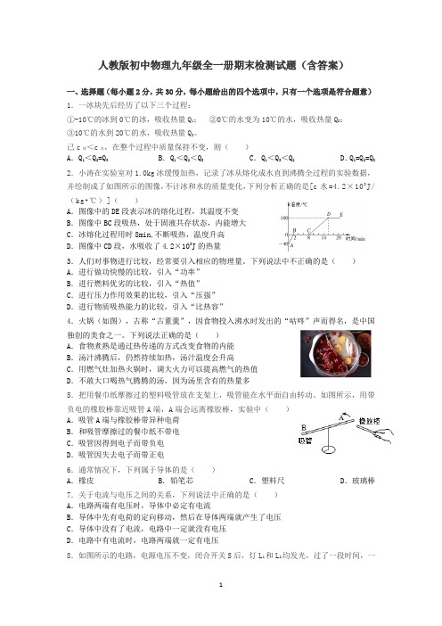 人教版初中物理九年级全一册期末检测试题.docx40