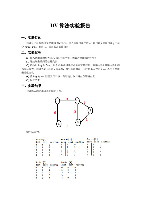 DV算法实验报告