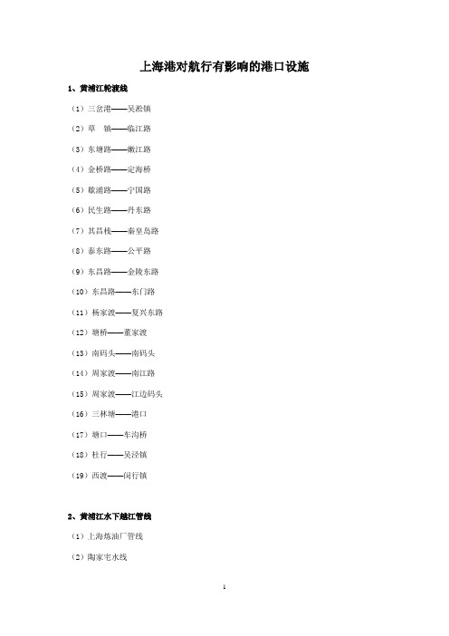 上海港对航行有影响的港口设施(1)