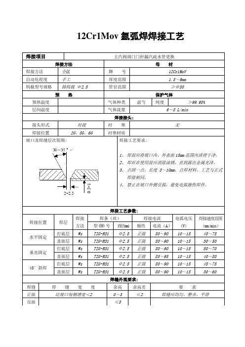 12Cr1MoV全氩工艺