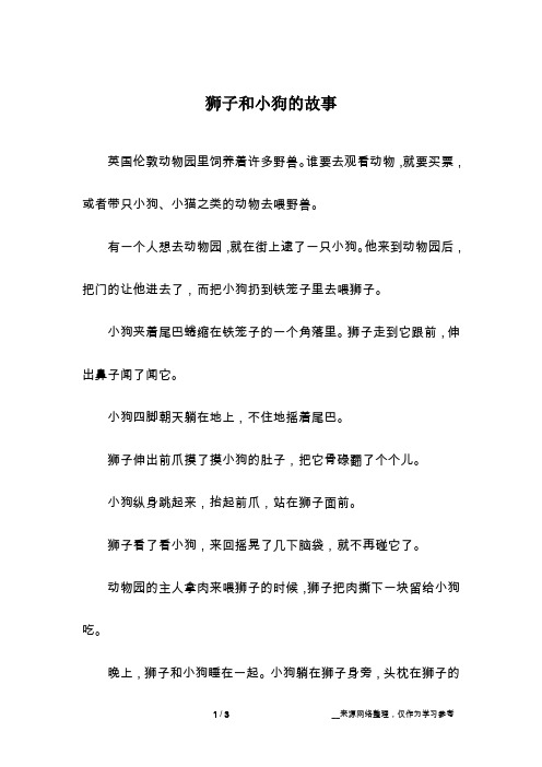 狮子和小狗的故事