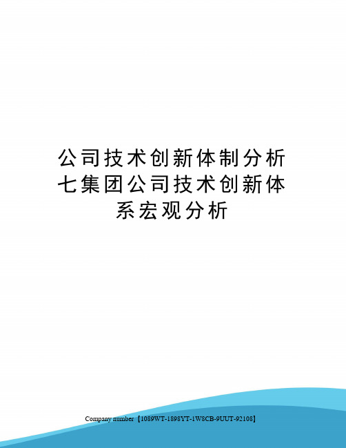 公司技术创新体制分析七集团公司技术创新体系宏观分析