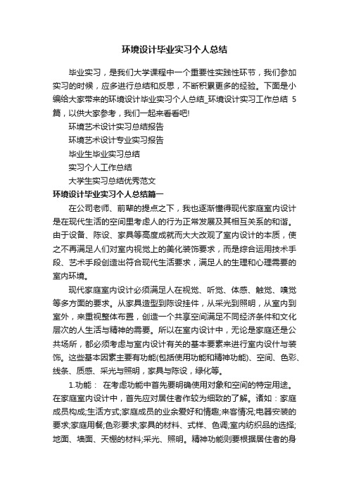 环境设计毕业实习个人总结