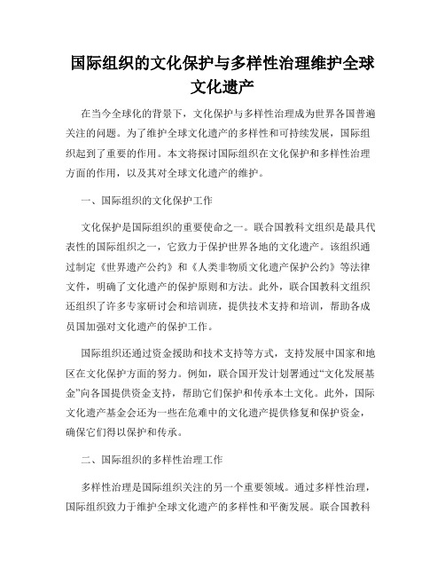 国际组织的文化保护与多样性治理维护全球文化遗产