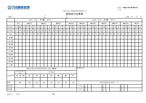 FR-GC0104供热运行记录表