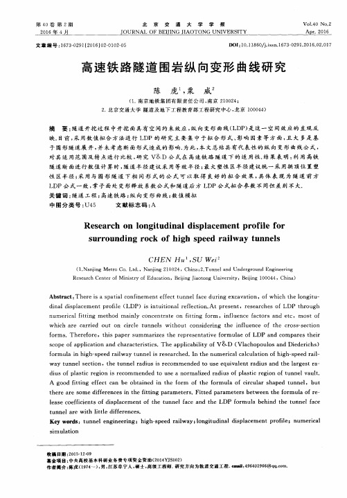高速铁路隧道围岩纵向变形曲线研究