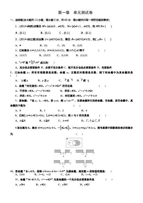 集合与简易逻辑测试题高三