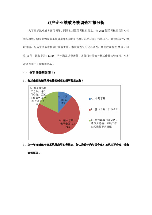 地产公司绩效考核调查报告分析