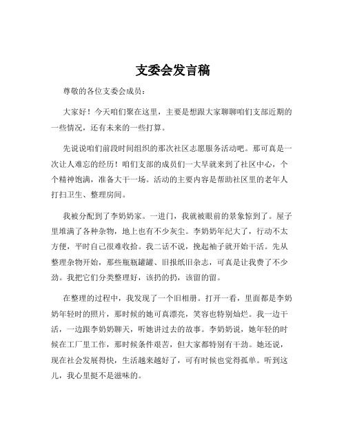 支委会发言稿