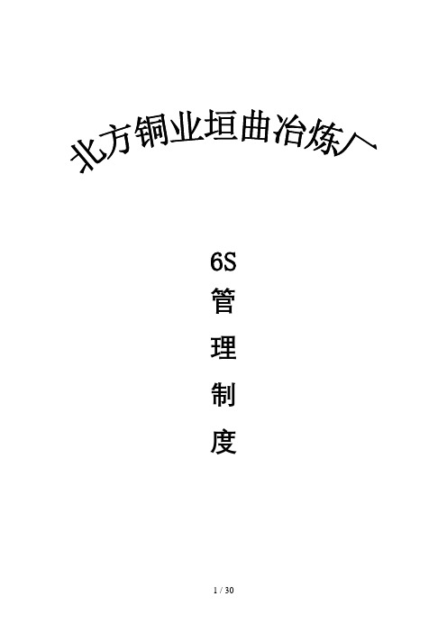 6S管理制度定稿