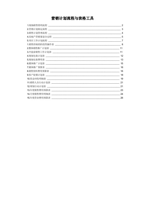 营销计划流程与表格工具