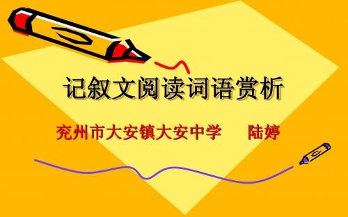 中考语文专题复习课件：记叙文阅读词语赏析