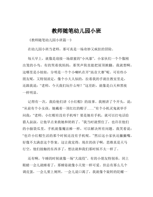 教师随笔幼儿园小班