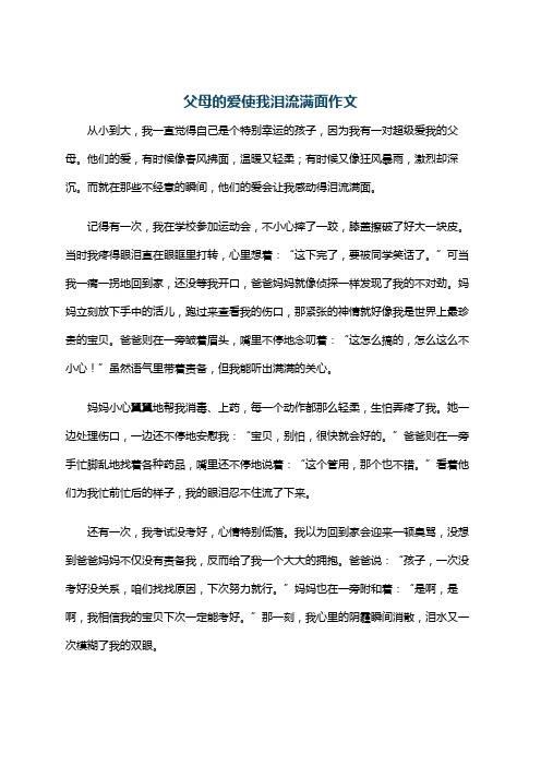 父母的爱使我泪流满面作文