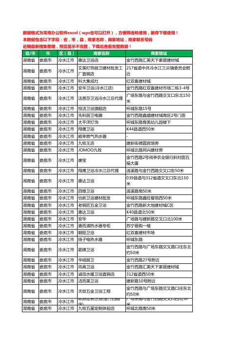 2020新版湖南省娄底市冷水江市卫浴工商企业公司商家名录名单黄页联系电话号码地址大全40家