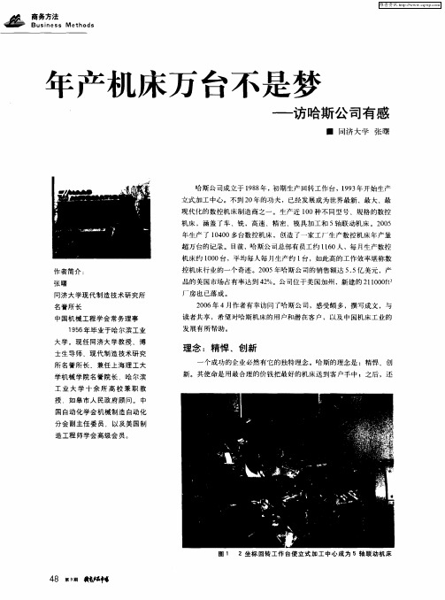 年产机床万台不是梦——访哈斯公司有感