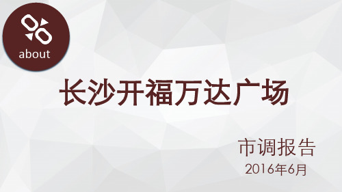 2016年长沙开福万达广场市调报告-市场调研报告