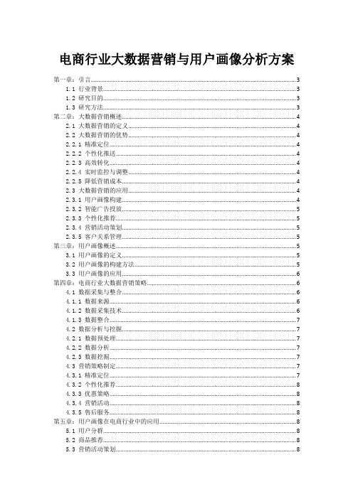 电商行业大数据营销与用户画像分析方案