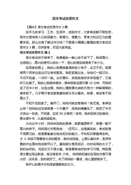 【精华】语文考试反思作文3篇