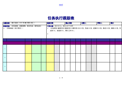 任务执行跟踪表