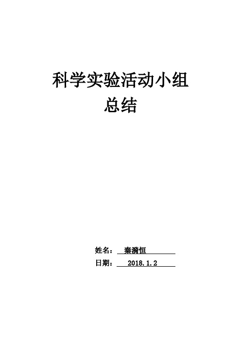 科学实验活动总结秦漪恒