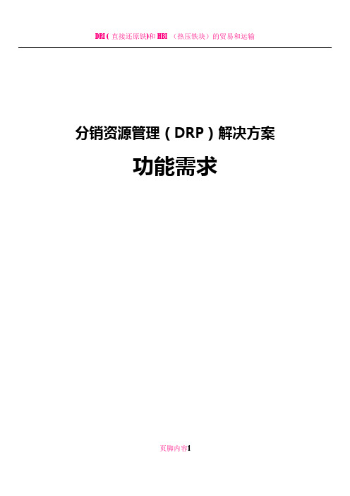 DRP系统功能需求说明书