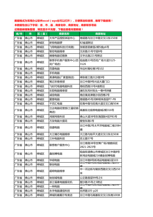 2020新版广东省佛山市禅城区电脑工商企业公司商家名录名单联系电话号码地址大全325家