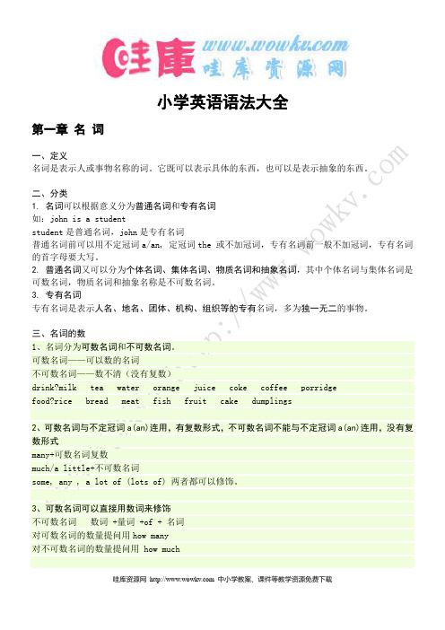 PEP小学六年级英语下册总复习语法大全