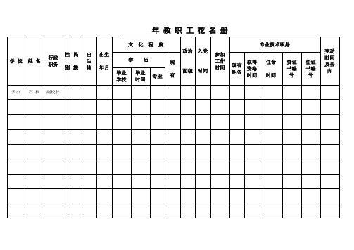 年 教 职 工 花 名 册