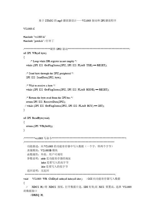 VS1003音频解码器驱动