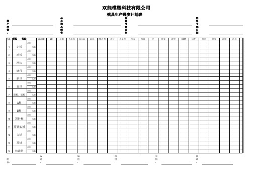 模具生产进度计划表