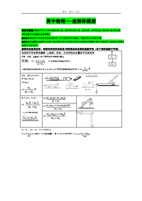 高中物理--连接体模型