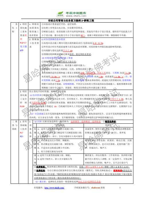 市政公用管理与实务复习提纲2-桥梁工程