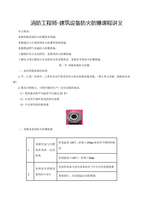 消防工程师-建筑设备防火防爆课程讲义