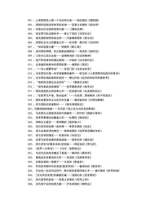 世界最具影响力的100本书