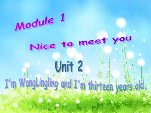 外研版七年级上英语Module1Unit2课件