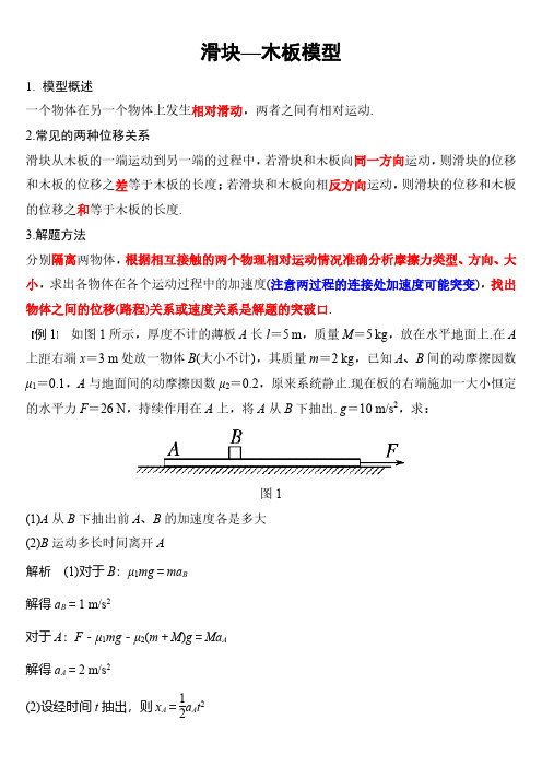 滑块—木板模型