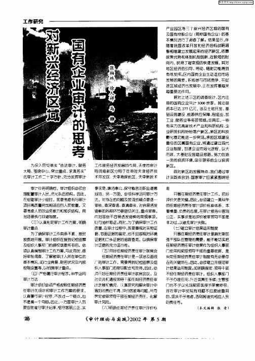 对新兴经济区域国有企业审计的思考