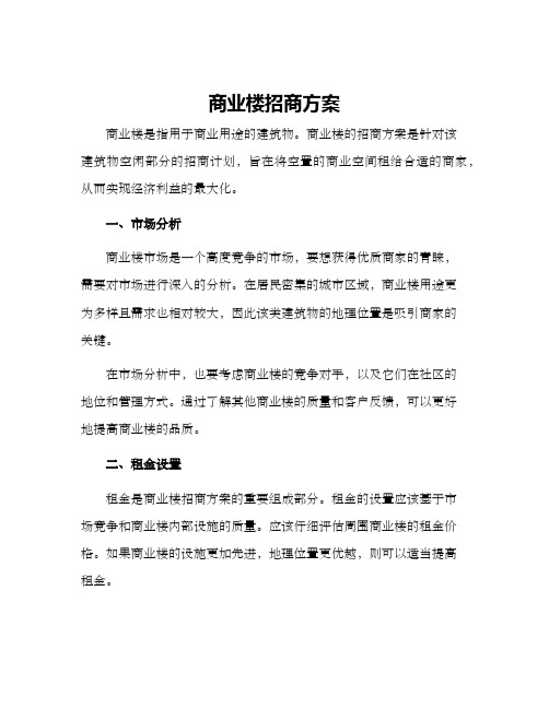 商业楼招商方案