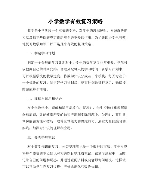 小学数学有效复习策略