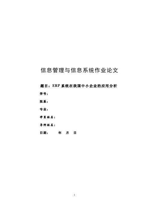 信息管理与信息系统作业